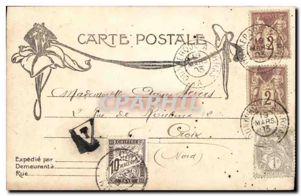 Un couple en tenue de bal — scène de studio — éditeur Manuel, Paris - Rückseite