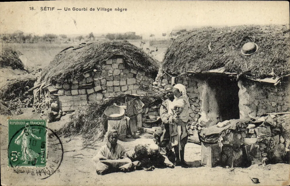 SÉTIF — Ein Dorf-Hüttenhaus der Neger — Collection Idéale, n°18 - Vorderseite