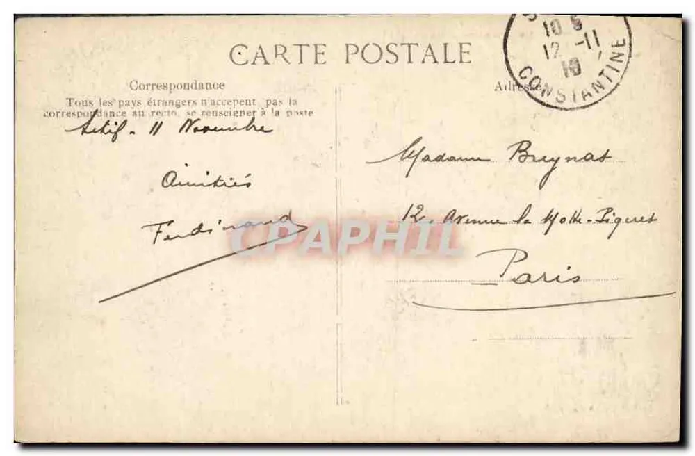 SÉTIF — Ein Dorf-Hüttenhaus der Neger — Collection Idéale, n°18 - Rückseite