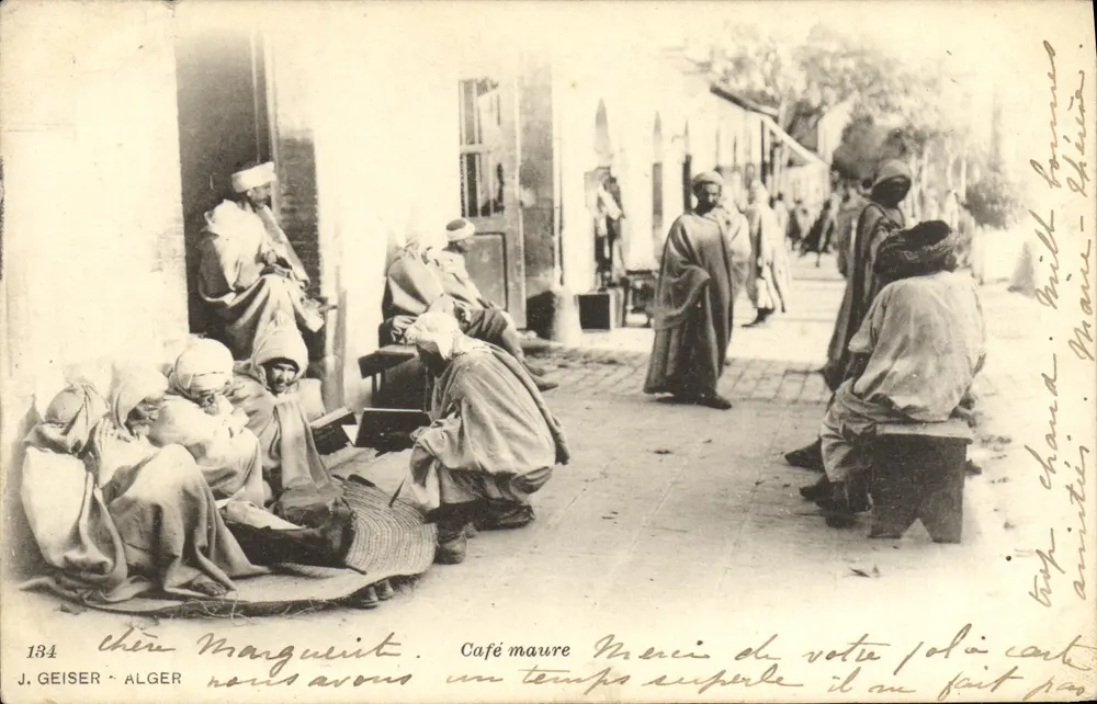 Café mourisco — Argel — J. Geiser, n°184 - Frente