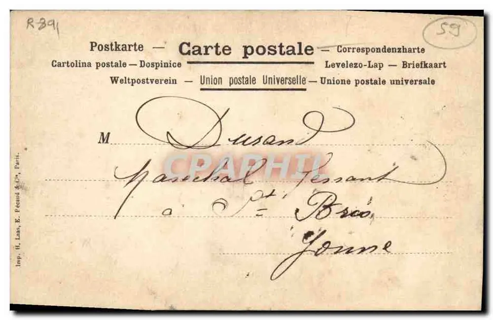 La Picardie — Amiens — Alte französische Provinzen — Verlag Casiez-Bourgeois, Cambrai (Nord.) - Rückseite