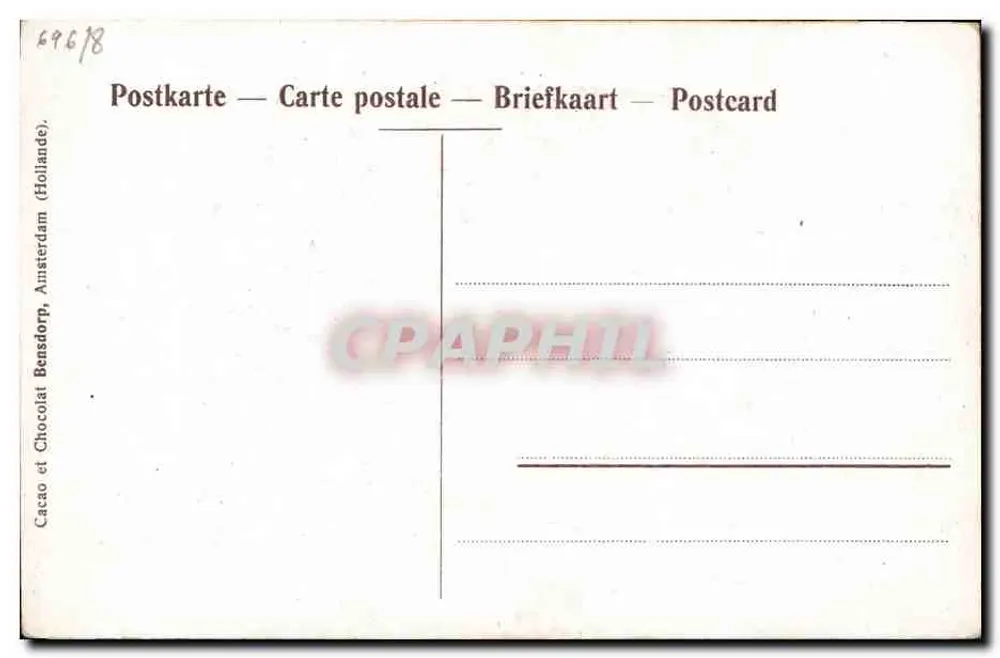 Mulher e criança — cena de rua em Amsterdã — Cacao e Chocolat Bensdorp (Holanda) - Verso