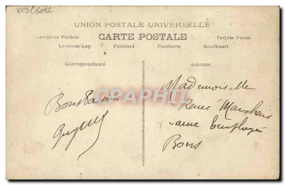 Der Alptraum von Nicolas — Karikatur von GIRIS — veröffentlicht von Union Postale Universelle - Rückseite
