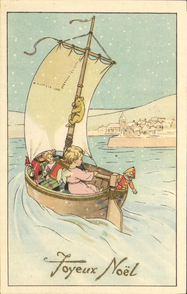 Weihnachtsboot mit Kindern und Zwerg — n° 904/2 - Vorderseite