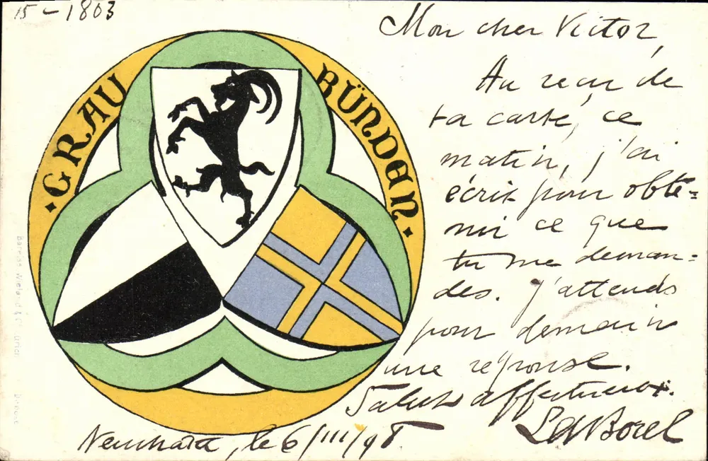 Graubünden — Wappen — Verlag: D. R. & C. G. L. Neumünster - Vorderseite