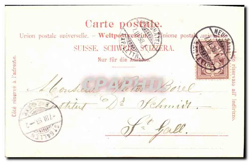 Aargau — escudo — editor: B. W. M. & Cie, Francia, número de serie no visible - Reverso