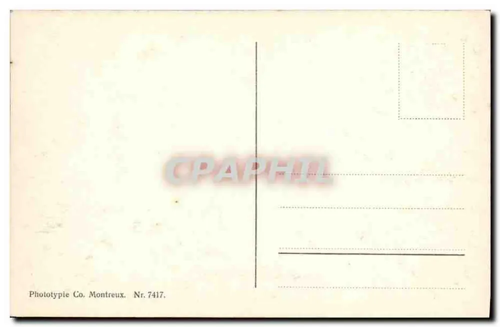 Genf - Hafen und Salève — Panoramablick mit Dampfschiff — Phototypie Co. Montreux, Nr. 7417 - Rückseite