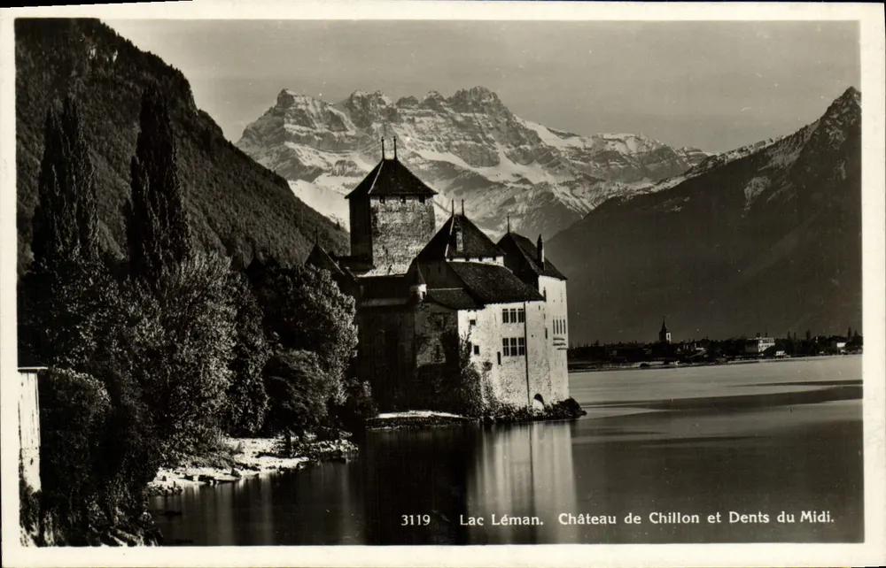 Genfersee — Schloss Chillon und Dents du Midi — Georges Jaeger, Genf, n°3119 - Vorderseite