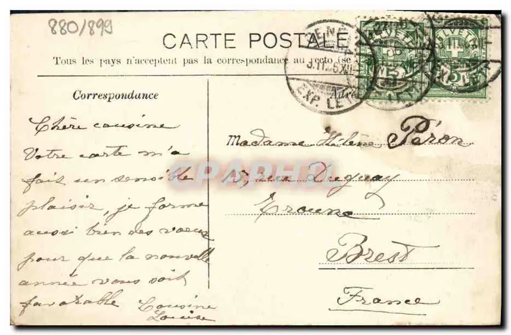 Genebra — Parc Mon Repos — Charnaux Frères & Co., Genebra - Verso
