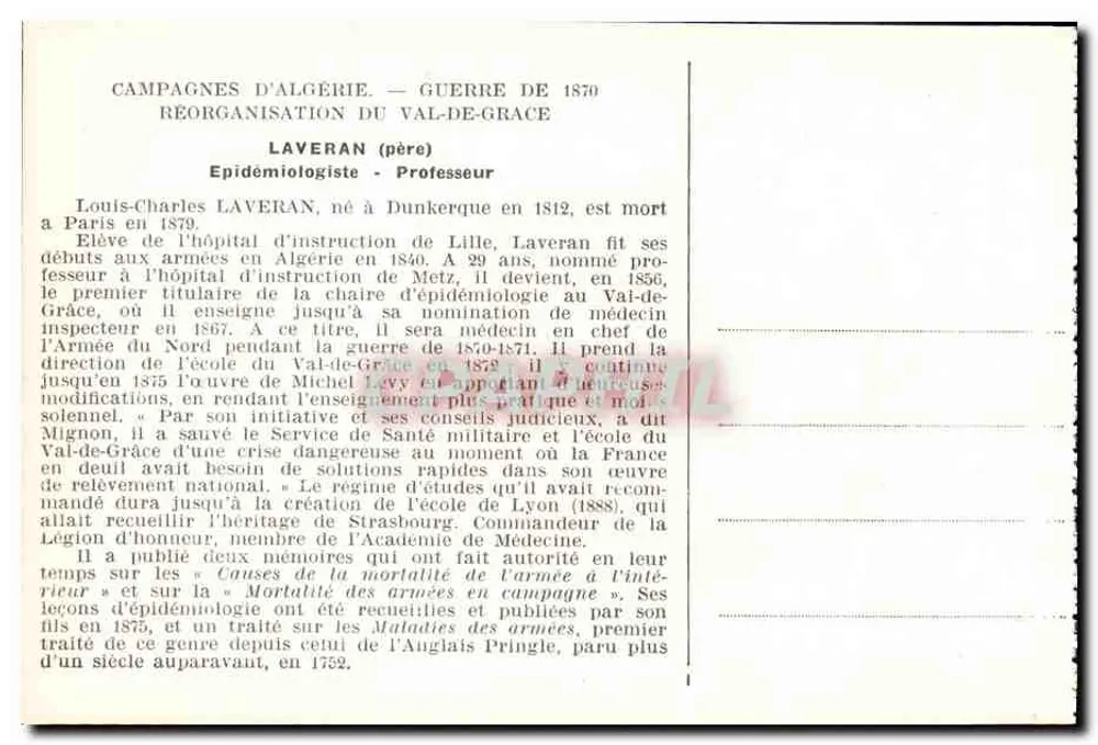 Louis-Charles Laveran — Epidemiologista e professor - Verso