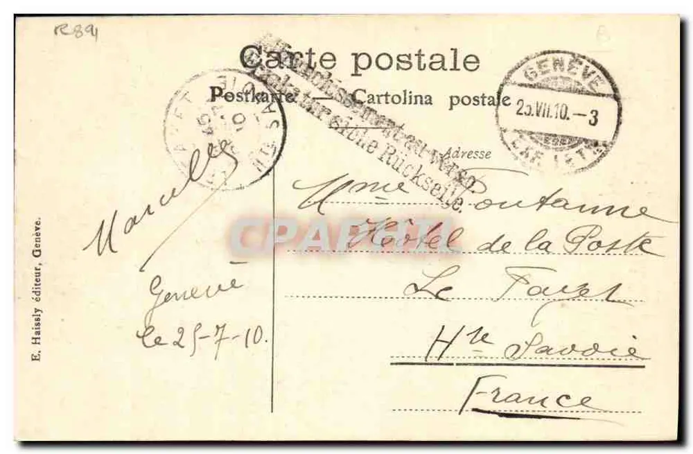 Lac Léman — Boot « Le Montreux » — E. Haissly, Genf, Nr. 75 - Rückseite