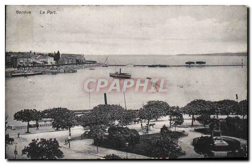 Genebra — O Porto — vista do lago e do cais - Frente