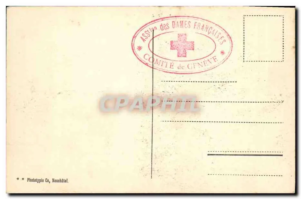 Genf — Île J.-J. Rousseau und Mont-Blanc — Phototypie Co, Neuchâtel - Rückseite