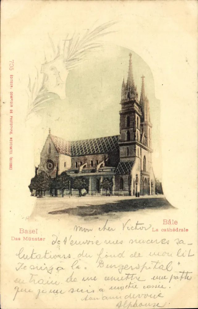 Basel — A catedral — Editor: Compagnie de Phototypie, Neuchâtel (Suisse) - Frente