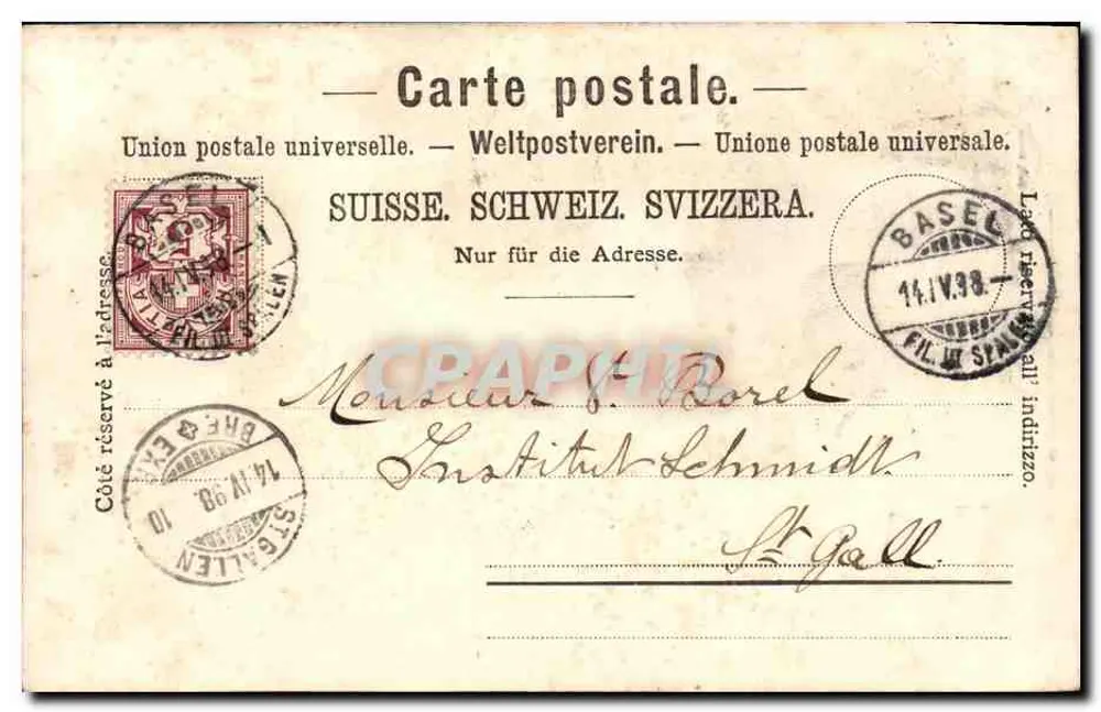Kaserne — Basel — Verlag Geir. Metz, Nr. 9086 - Rückseite