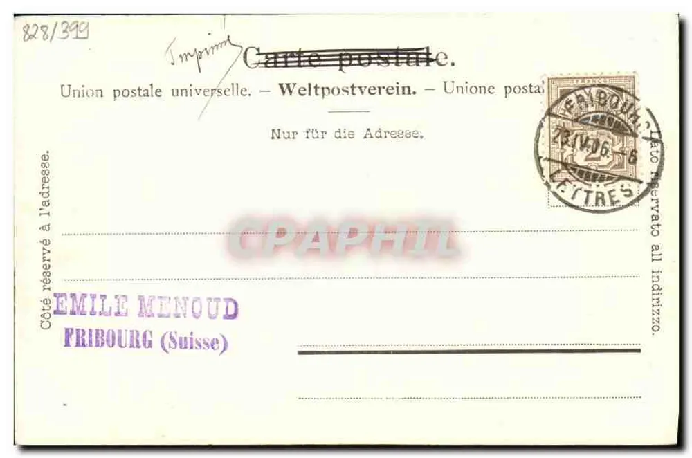 Fribourg - Teil der Stadt — Photoblob Co. Zürich, Nr. 2088 - Rückseite