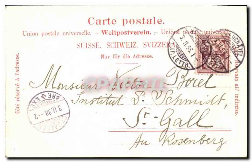 Fribourg — Neuveville — Paris Ward & Cie, n° 1491 - Verso