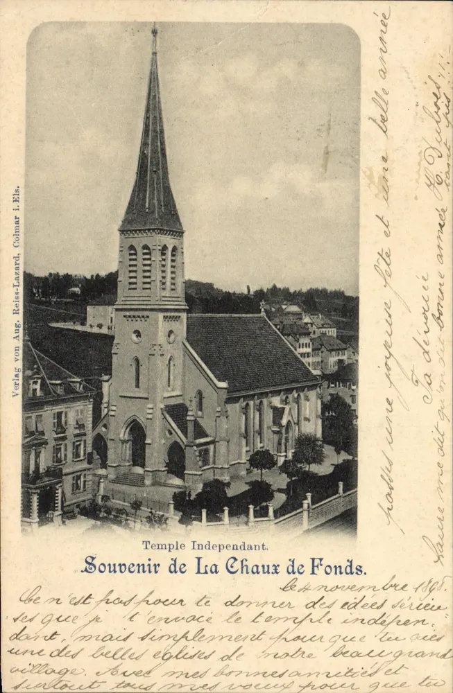 Temple Indépendant — Éditeur Verlag von Aug. Reiss-Lazard, Colmar. N° de série 1. Els. - Vorderseite