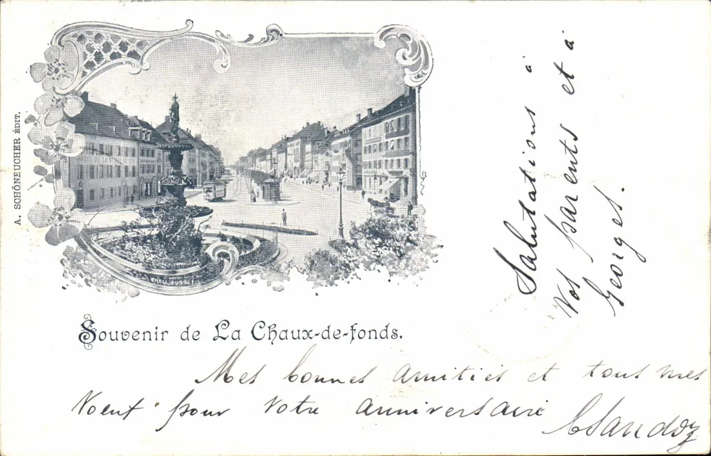 La Chaux-de-Fonds — Ricordo — A. SCHÖNEUCHER EDITORE - Recto
