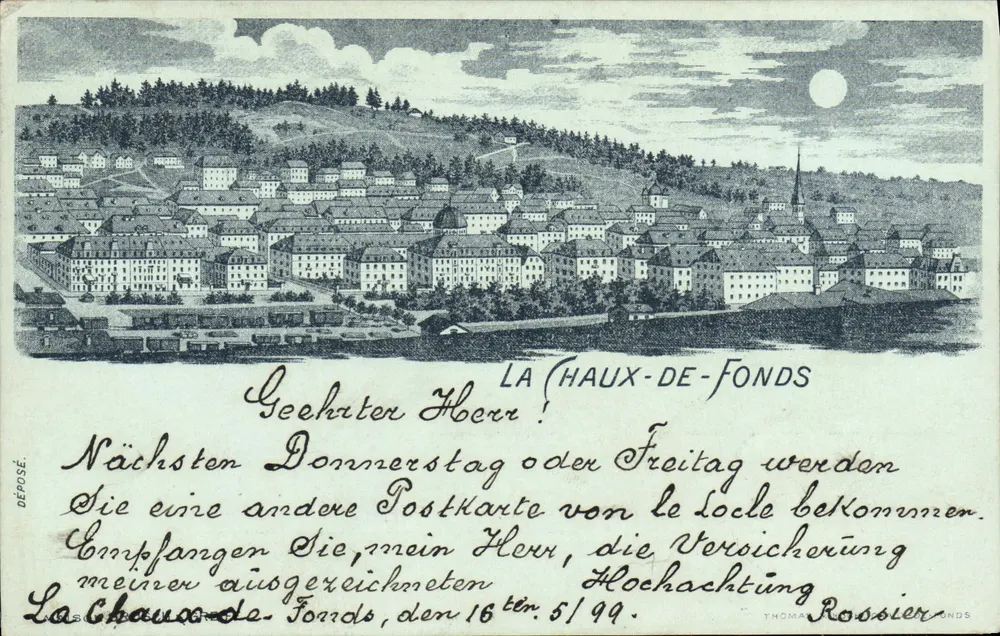 La Chaux-de-Fonds — Panoramablick — Verlag Thomas de Fonds, Nr. 5199 - Vorderseite