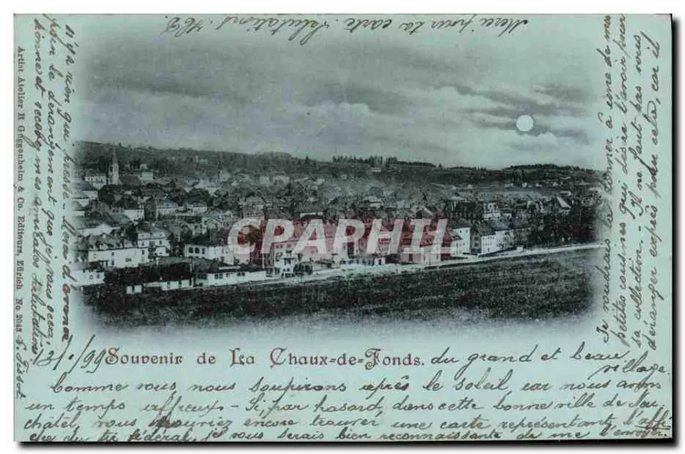 La Chaux-de-Fonds — Panoramablick — Arthur Aebler & Cie, Verleger, Nr. 124/199 - Vorderseite
