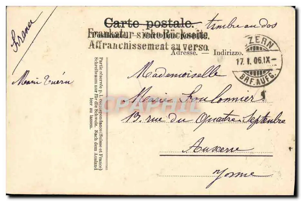 Lucerna e Pilatus — vista panorâmica — E. Goets, Fot. Lucerna, n° 1908 - Verso