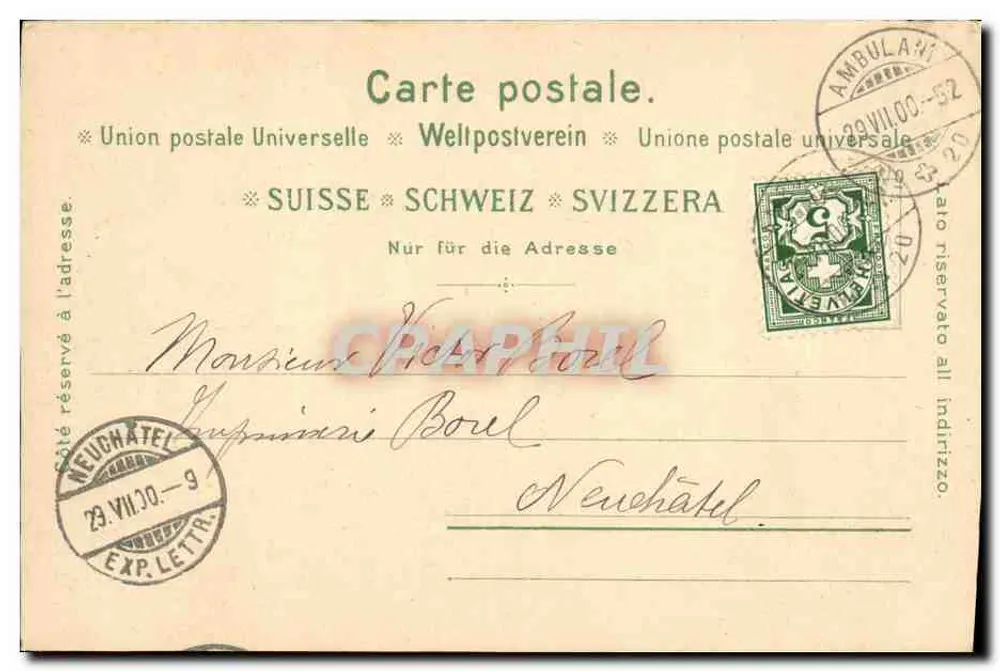 Luzern — vue du lac et du mont Pilatus — éditeur LUIGI PACCANARI, n° 373 - Verso