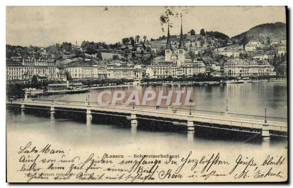 Lucerna — Schweizerhofquai — uitgever T. D'ARNAUX FRÈRES & CIE, n° 070 - Voorkant