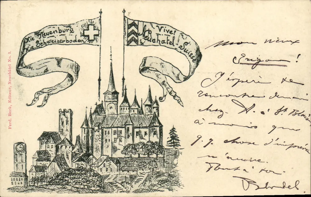 Castelo de Neuenburg — Suíça — Ferd. Beek, Neechätel No. 3 - Frente