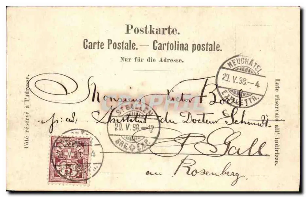 Catedral e Castelo de Neuchâtel — Ferd. Heck, Edição Neuchâtel, n°4 - Verso