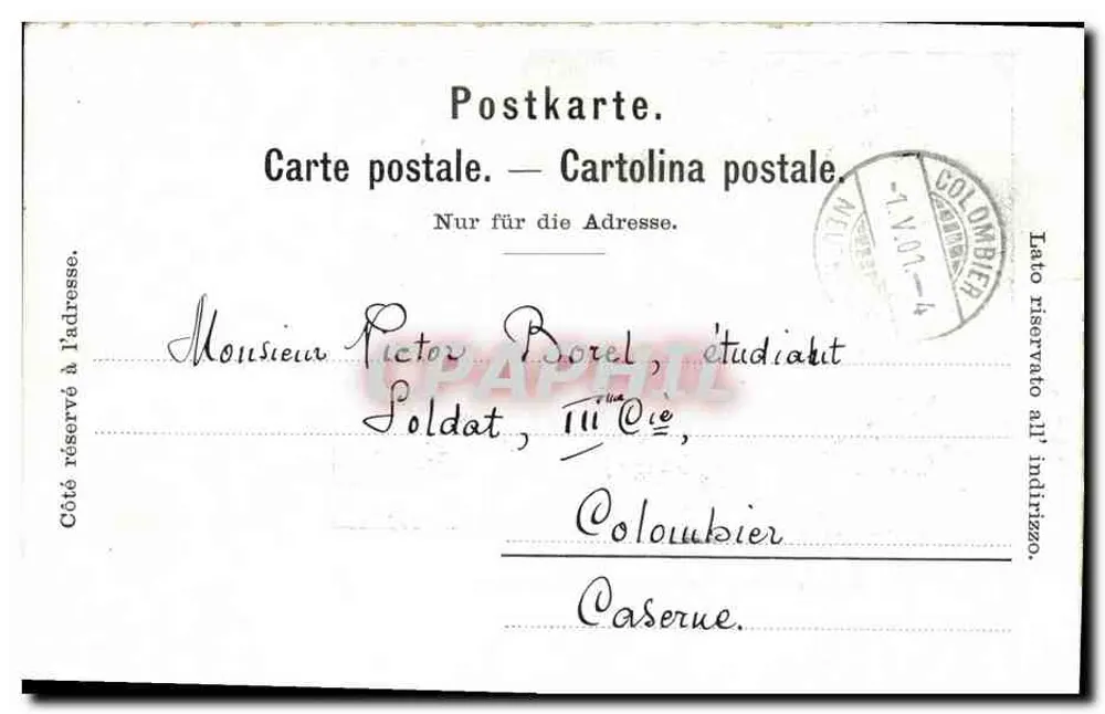 Local de Zofingue, em Neuchâtel — J. Beljean & M. Mathey, editores, n° 144 - Verso
