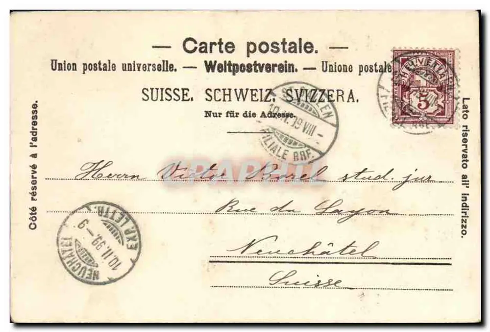 St. Gallen — Gruss aus St. Gallen — Alfred Ehrat & Cie, St. Gallen - Rückseite