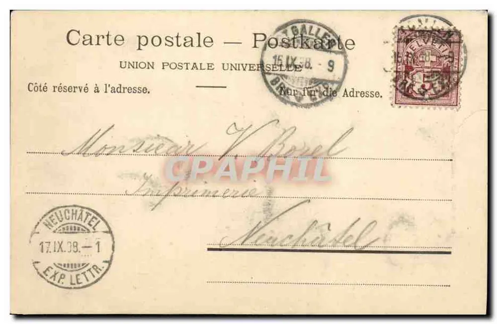 St. Gallen — vue panoramique de la ville — Éditeur: Compagnie de Phototypie Neuchâtel (Suisse) n° 860 - Verso