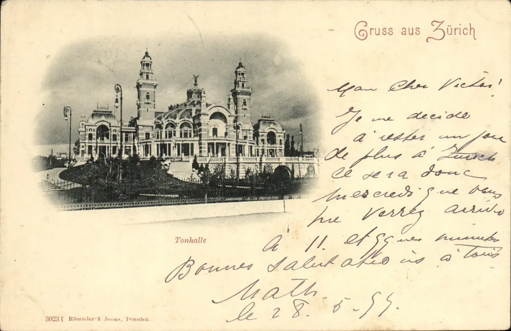 Tonhalle — Zürich — Römmler & Jonas, Dresden, n° 30231 - Recto