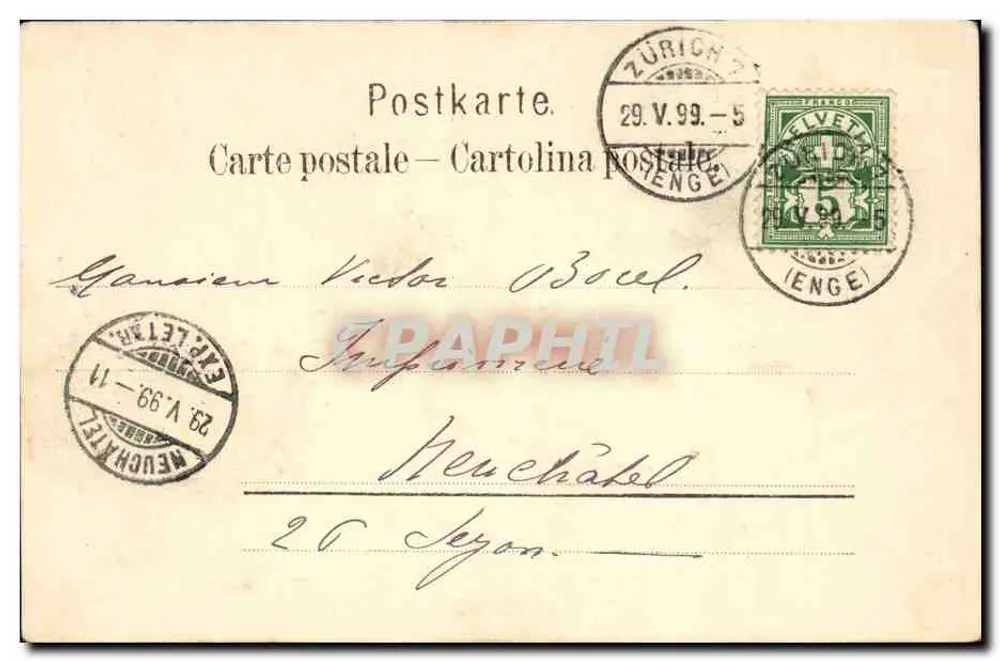 Tonhalle — Zürich — Römmler & Jonas, Dresden, n° 30231 - Verso