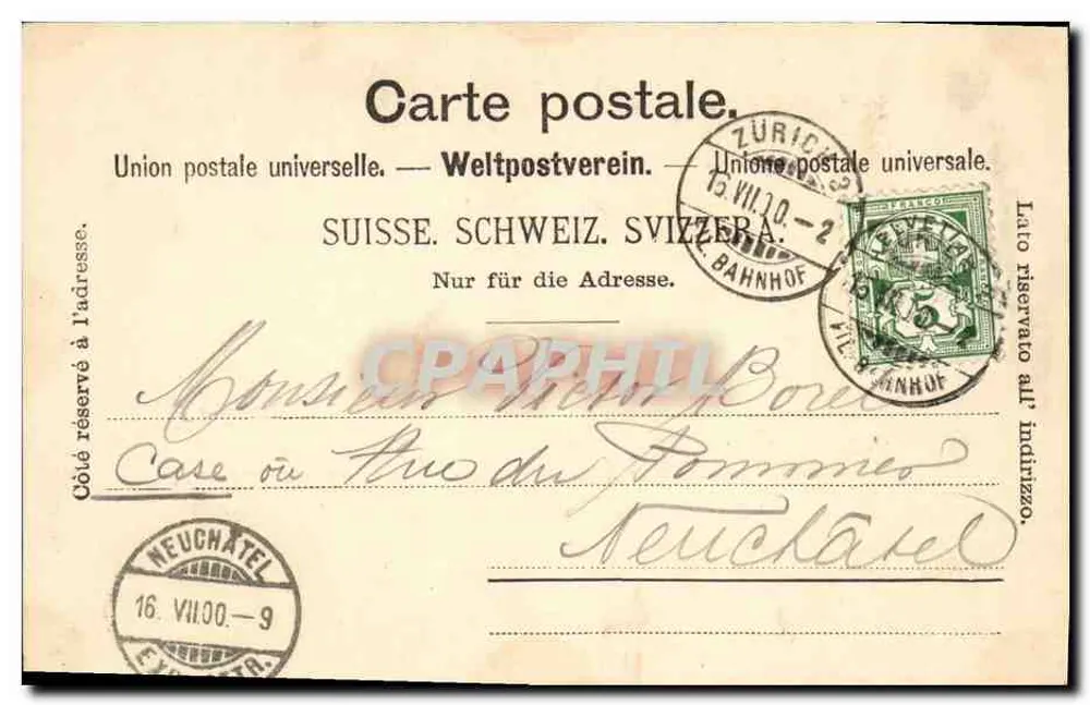 Zürich — Grossmünster und die Alpen — Warenhaus vorm. F. Jelmolf A. G. Zürich, Seriennummer 14 - Rückseite