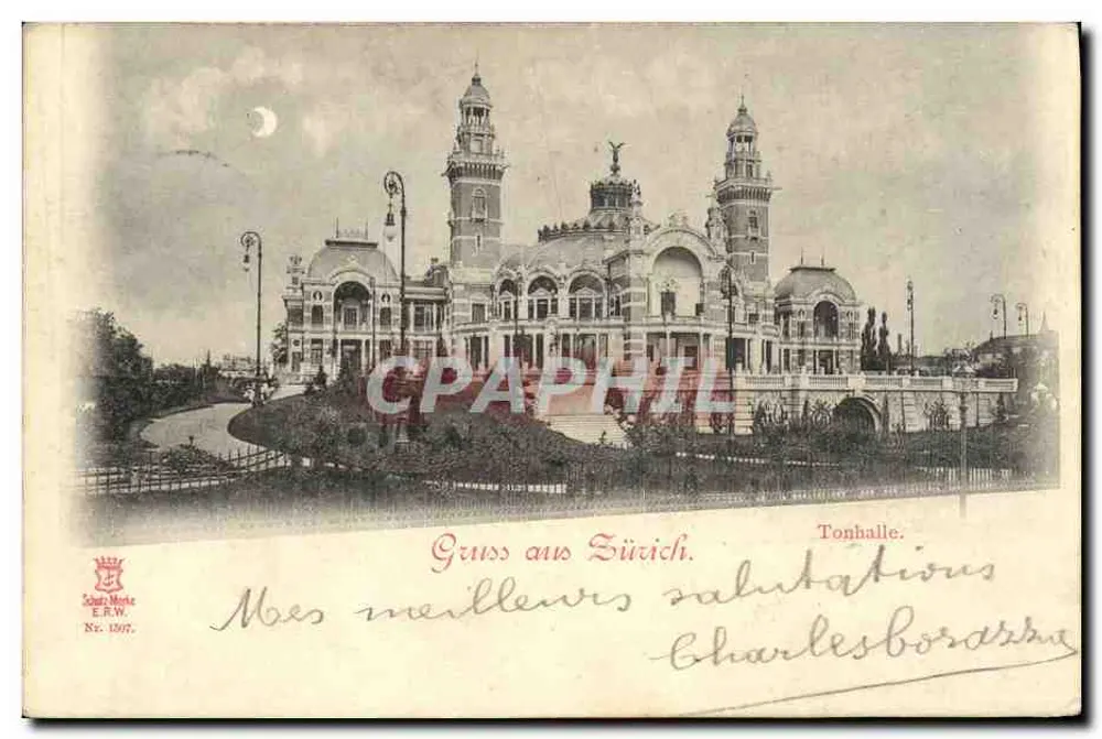 Tonhalle de Zurique — editor Schär & Merk, n° 1867 - Frente