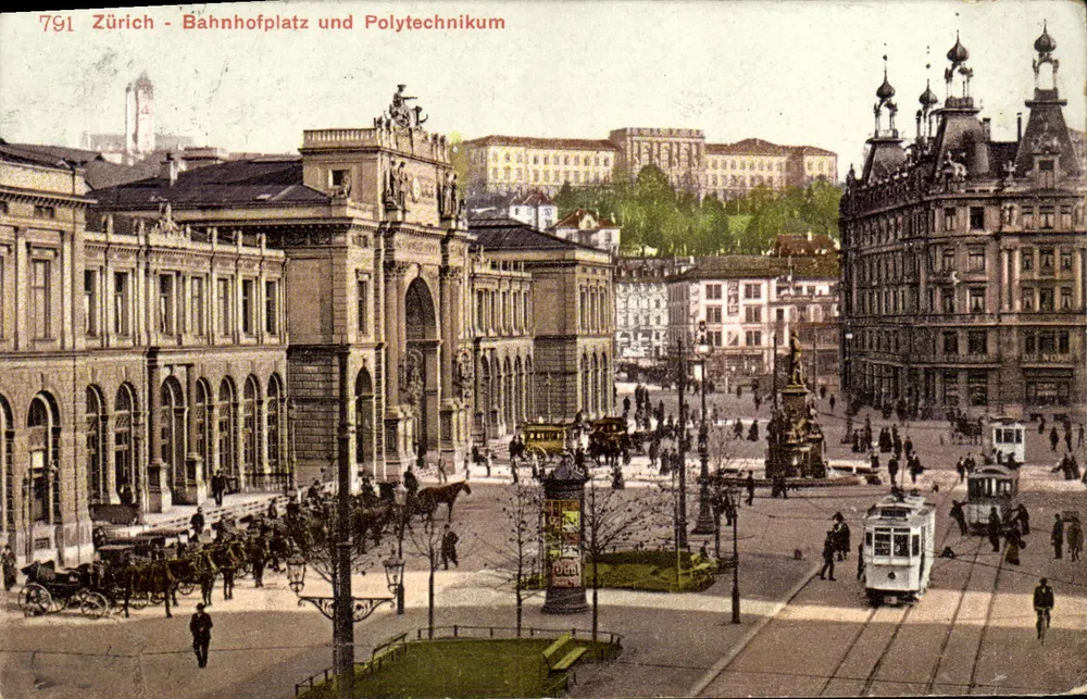 Zurich - Bahnhofplatz and Polytechnikum — edition Hérodian, n° 791 - Front