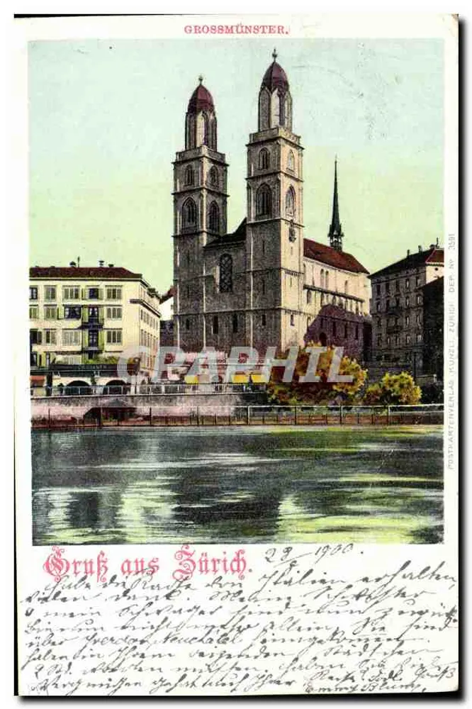 Grossmünster — Zürich — Postkartenverlag Zürich, Dep. Nr. 358 - Voorkant