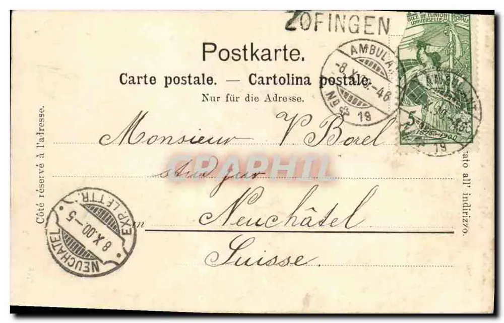 Spital Zofingen — Ansicht des Gebäudes — Verlag von A. Steinegger-Hommann, Zofingen, n° 0248 - Rückseite