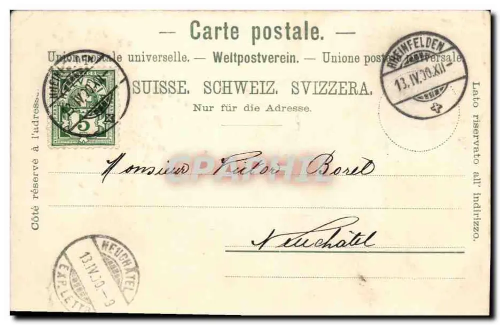 Grand Hotel des Salines, Rheinfelden — Panoramablick — Gehr. Metz, Kunaverlage-Anstalt, Basel, Nr. 9354 - Rückseite