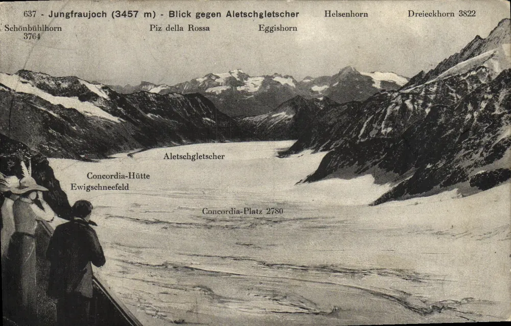 Jungfraujoch (3457 m) — Ansicht des Aletsch-Gletschers — Verlag Brienz - Vorderseite