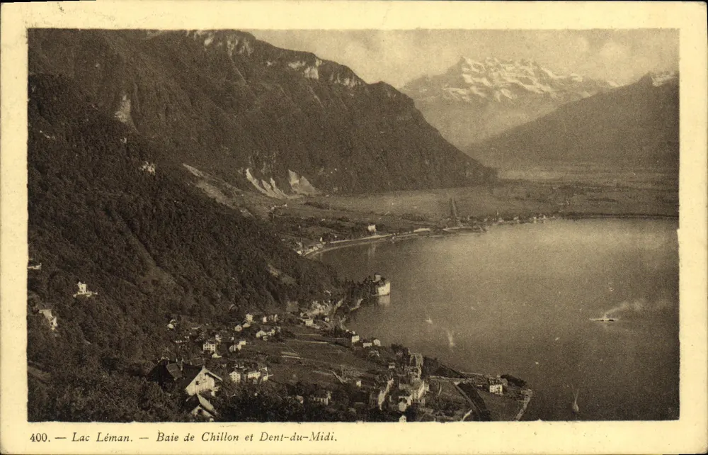 Bucht von Chillon und Dent-du-Midi — See Léman — Verlag E. Haissly, Nr. 400 - Vorderseite