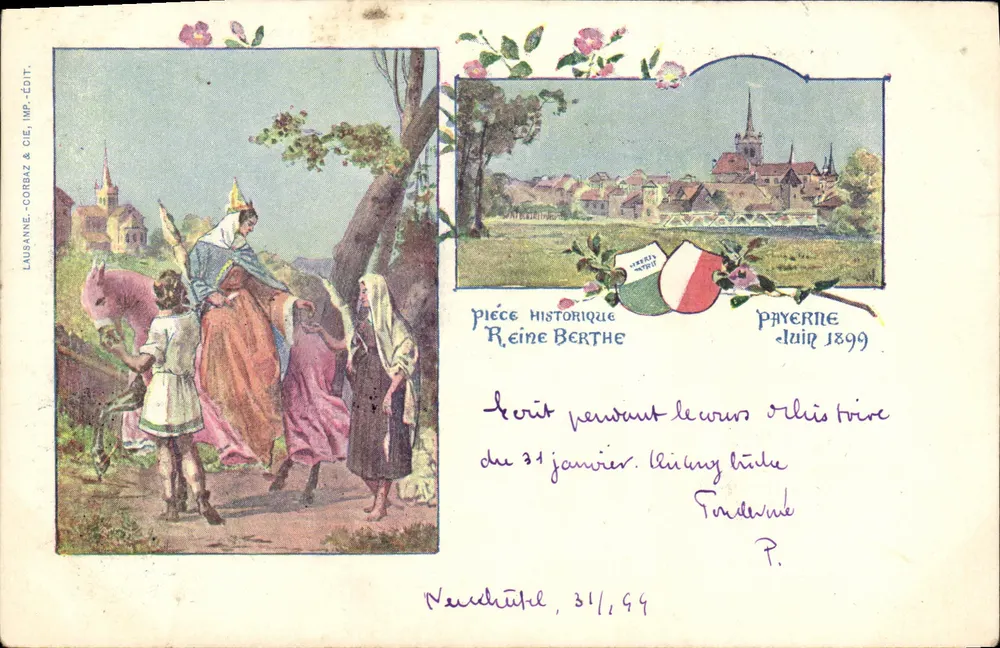 Königin Berthe — Historisches Motiv — Lausanne-Corbaz & Cie, Nr. 1899 - Vorderseite