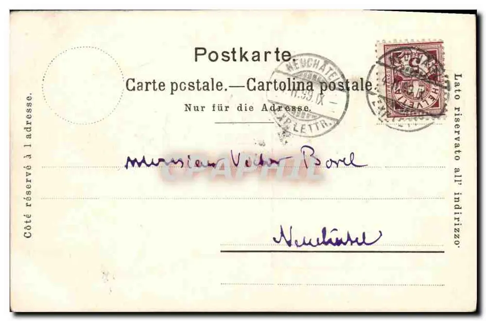 Königin Berthe — Historisches Motiv — Lausanne-Corbaz & Cie, Nr. 1899 - Rückseite