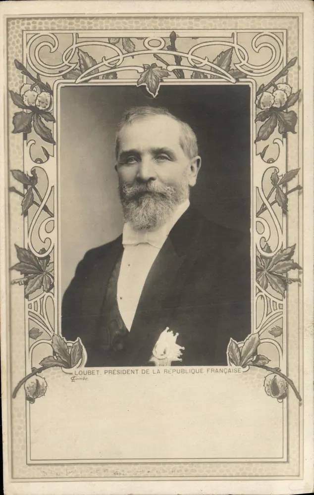 Loubet, Präsident der Französischen Republik — gerahmtes Art Nouveau-Portrait — B & S Lyon, Serie Nr. 1-Contemporains - Vorderseite