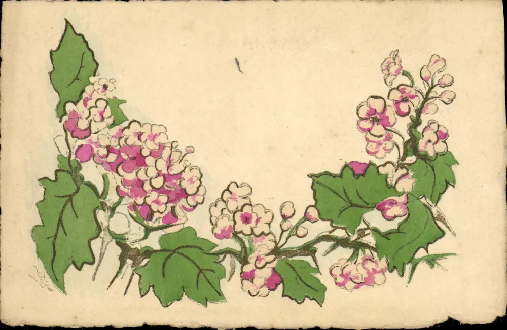 Flores — decoração floral — Cathblain e Bartrime Editeurs, Série n° 100 - Frente