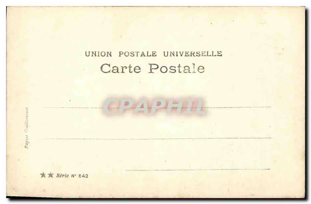 Der verzauberte Quell — Giebe Stebbing — Serie 642, Union Postale Universelle - Rückseite