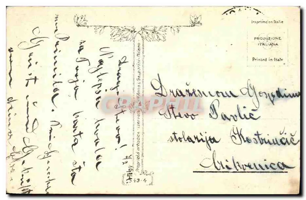 Paar unter blühenden Kirschbäumen — T. Cordella — Verlag G. Asperti, Mailand - Rückseite