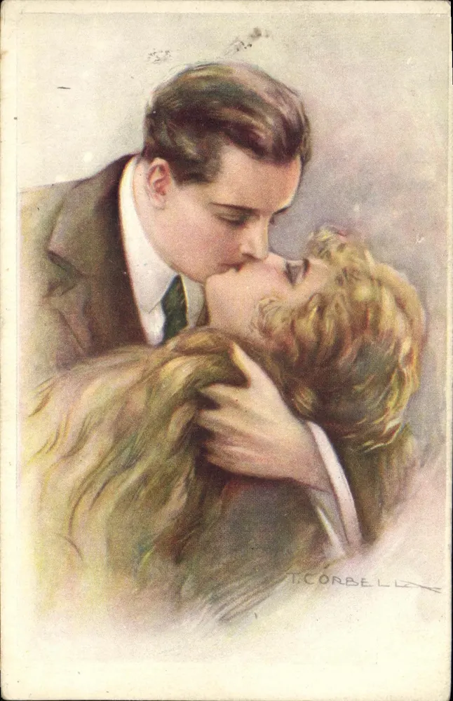 Ein Paar, das sich umarmt — Illustration von T. Corbelle — Verlag Bellina Gassparini, Mailand - Vorderseite
